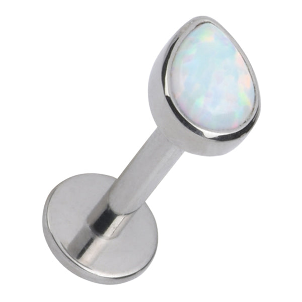 16g Opal Teardrop Titanium Labret Labrets 16g - 1/4