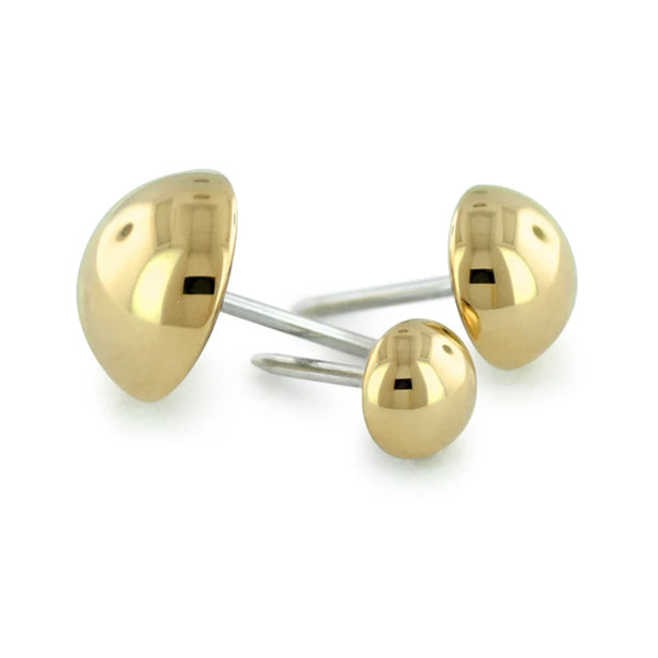 18k Gold Dome Threadless End by NeoMetal Replacement Parts 3.0mm Yellow 18k Gold