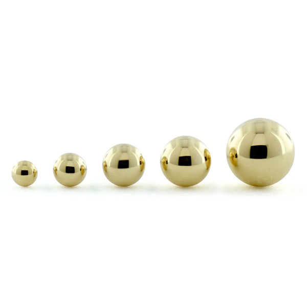 18k Gold Ball Threadless End by NeoMetal Replacement Parts 1.5mm Yellow 18k Gold