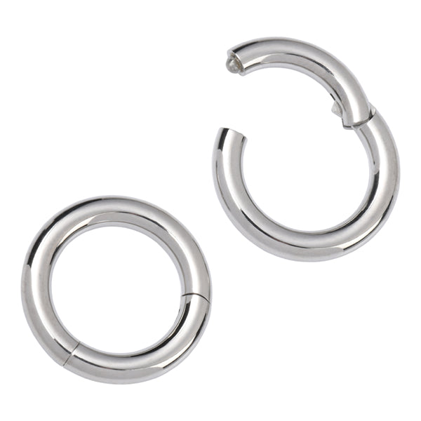 8g Titanium Hinged Segment Ring Hinged Rings 8g (3mm) - 5/16" diameter (8mm) High Polish (silver)