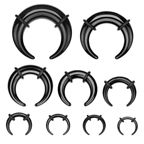 Black Acrylic Pincers Pincers 14g - 3/8" diameter (10mm) Black