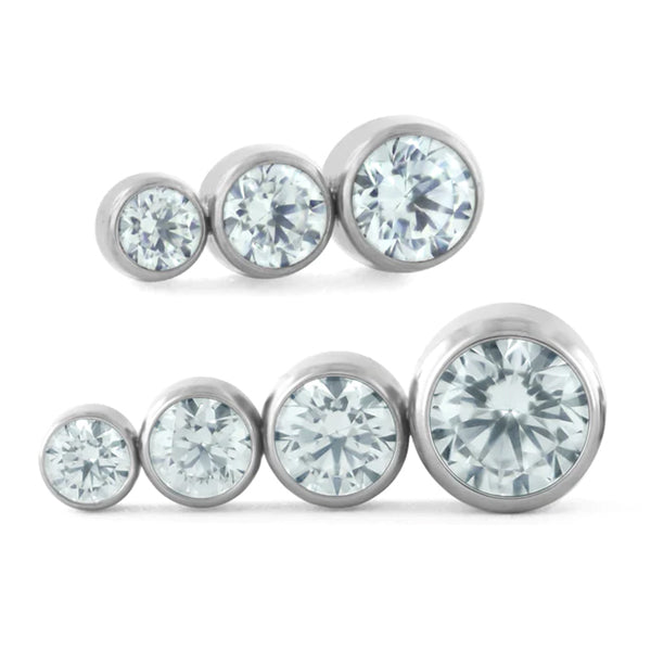 Tapered CZ Cluster Threadless End by NeoMetal Replacement Parts 3-Gems (2/2.5/3mm) CZ - Cubic Zirconia