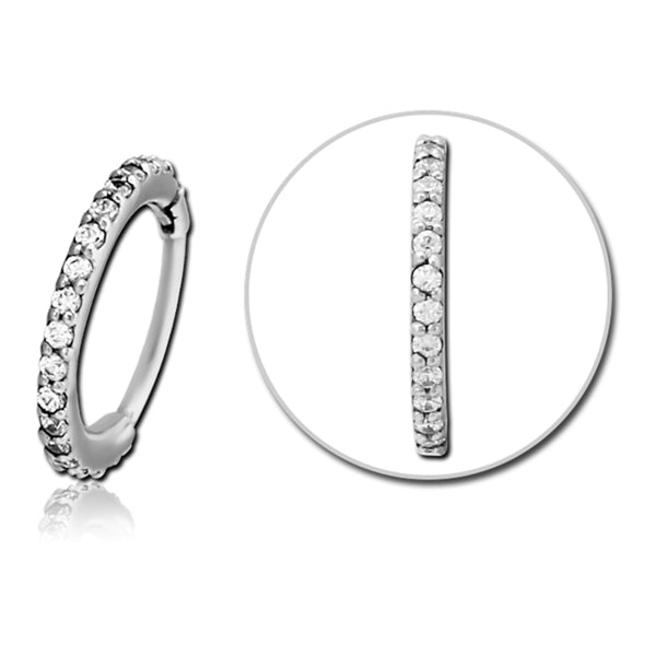 18g CZ Stainless Hinged Segment Ring Hinged Rings 18g - 5/16" diameter (8mm) Stainless