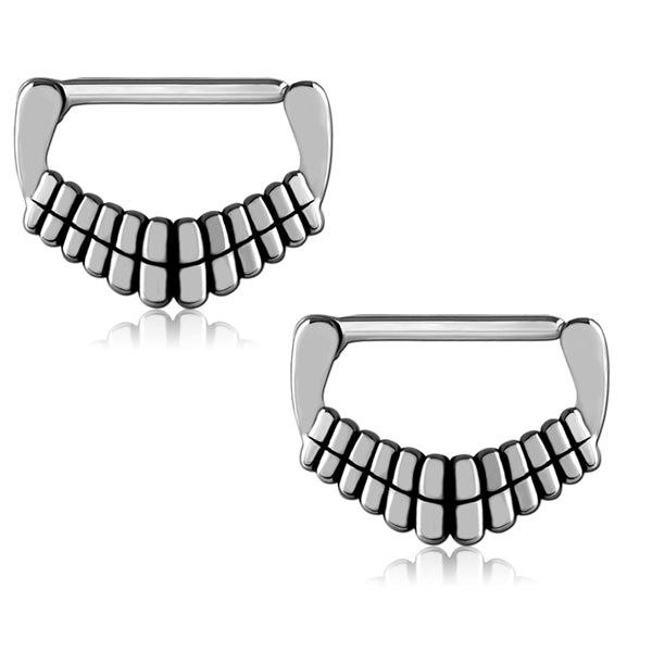 Chevron Stainless Nipple Clickers Nipple Clickers 14g - 9/16" long (14mm) Stainless Steel