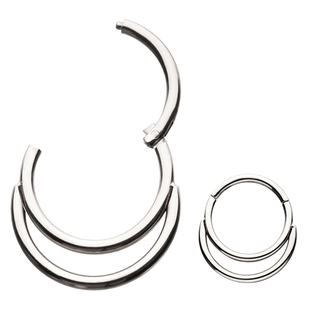 18g Double Stainless Hinged Segment Ring Hinged Rings 18g - 5/16" diameter (8mm) Stainless Steel