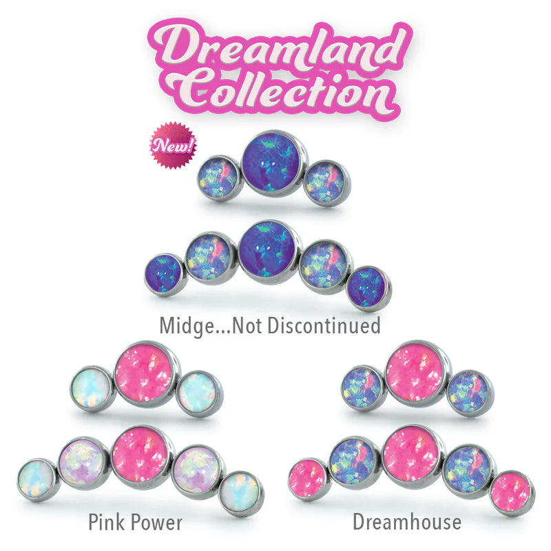 Dreamland Curved Cabochon Cluster Threadless End by NeoMetal Replacement Parts  