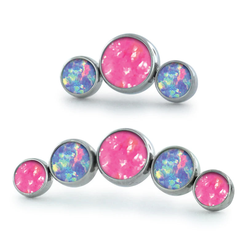 Dreamland Curved Cabochon Cluster Threadless End by NeoMetal Replacement Parts 3-Opals (2/3/2mm) Dreamhouse