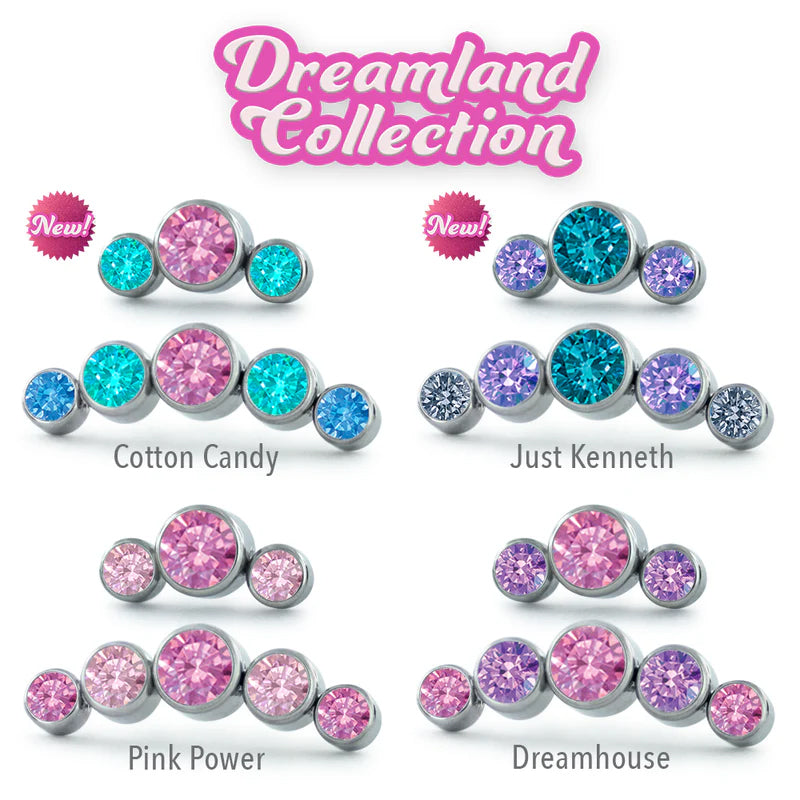 Dreamland Curved Gem Cluster Threadless End by NeoMetal Replacement Parts  