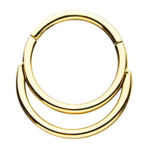 18g Double Gold Hinged Segment Ring Hinged Rings 18g - 5/16" diameter (8mm) Gold