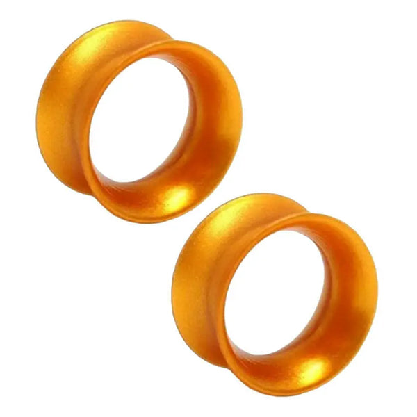 Gold Thin-Wall Silicone Tunnels Plugs 4 gauge (5mm) Gold