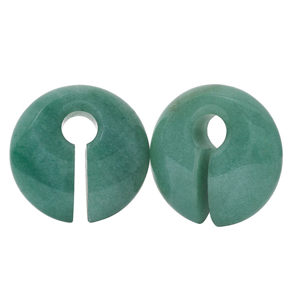 Green Aventurine Keyholes by Diablo Organics Ear Weights 5/8 inch (16mm) Green Aventurine