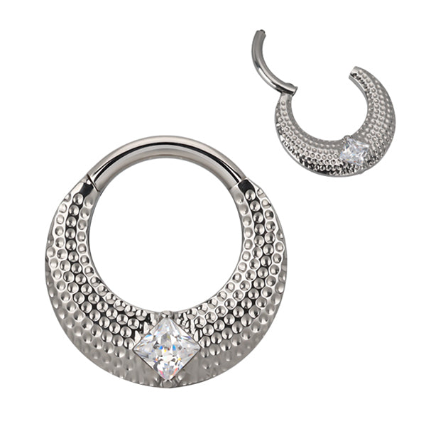 Moon Princess Titanium Hinged Ring Hinged Rings 16g - 5/16" diameter (8mm) High Polish (silver)