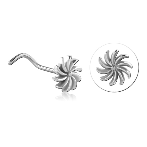 Pinwheel Stainless Nostril Screw Nose 20g - 1/4" wearable (6.5mm) Stainless Steel