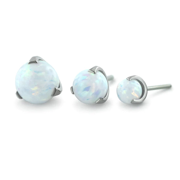 Sphere Gem Threadless End by NeoMetal Replacement Parts 3mm diameter OW - White Opal