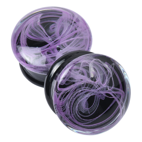Purple Vapor Glass Plugs Plugs 2 gauge (6mm) Purple