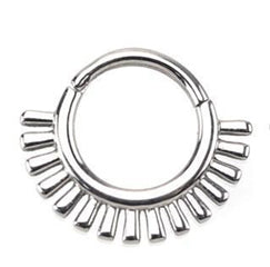 Radiant Titanium Hinged Ring Hinged Rings 16g - 5/16" diameter (8mm) High Polish (silver)