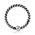 16g Braided Stainless Fixed Bead Ring Fixed Bead Rings 16g - 3/8" diameter (10mm) - 3mm bead Stainless Steel