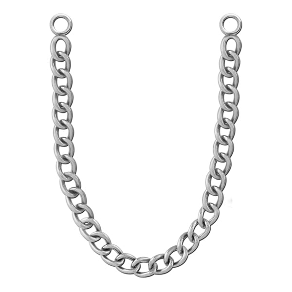 Multipurpose Titanium Curb Chain Nose 30mm long High Polish (silver)