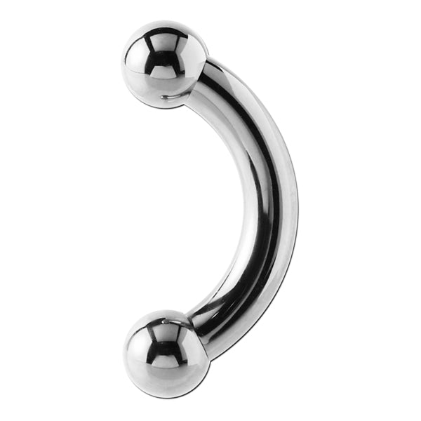 10g Titanium Curved Barbell (internal) Curved Barbells 10g - 1/2" long (13mm) - 6mm balls High Polish (silver)