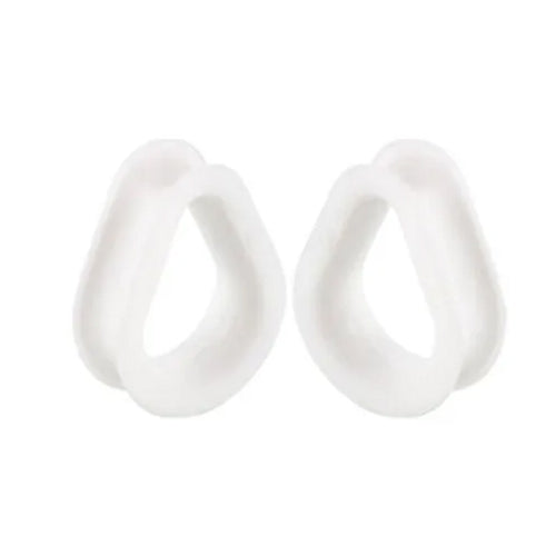 White Teardrop Silicone Tunnels Plugs 0 gauge (8mm) White