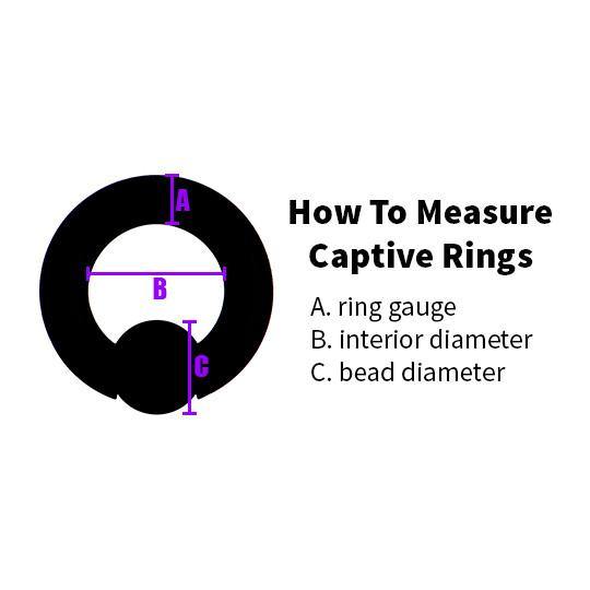 20g Black Captive Bead Ring Captive Bead Rings  