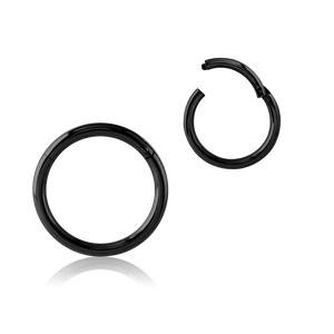 20g Black Hinged Segment Ring Hinged Rings 20g - 1/4" diameter (6mm) Black