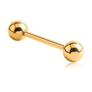 16g Gold Industrial Barbell Industrials 16g - 1-1/4" long (32mm) - 4mm balls Gold