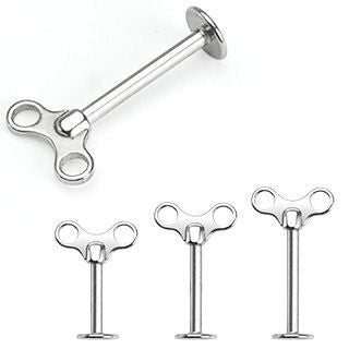 14g Wind-up Stainless Labret Labrets 14g - 5/16" long (8mm) Stainless Steel