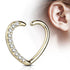 CZ Heart Yellow 14k Gold Ring Continuous Rings  