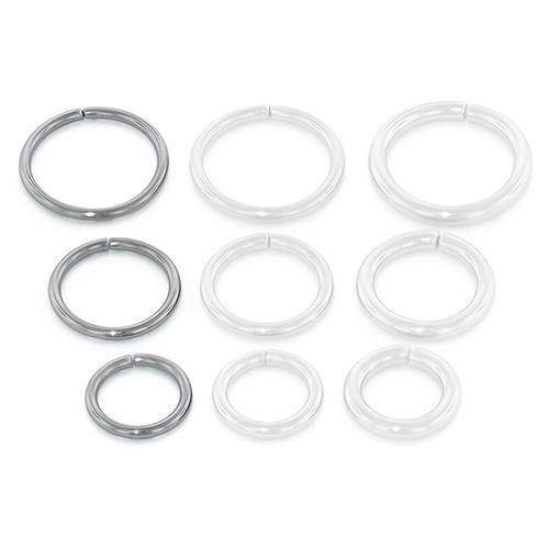 18g Niobium Continuous Ring by NeoMetal Continuous Rings 18g - 1/4" diameter (6.4mm) High Polish (silver)