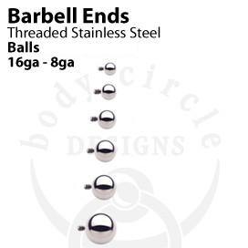 Threaded Ball by Body Circle Designs Replacement Parts 16g - 1/8