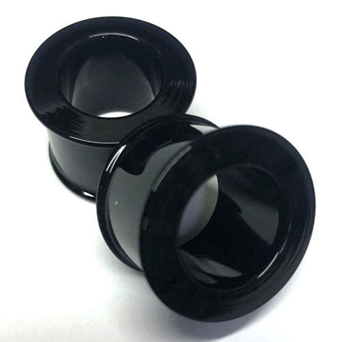 Black DF Bullet Holes by Gorilla Glass Plugs 2 gauge (6mm) Black
