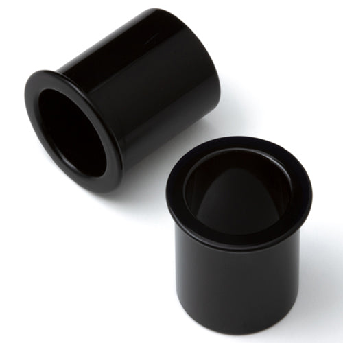 Black SF Bullet Holes by Gorilla Glass Plugs 2 gauge (6mm) Black