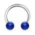 16g Acrylic Circular Barbell Circular Barbells 16g - 5/16" diameter (8mm) - 3mm balls Dark Blue