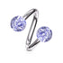 16g Super Glitter Spiral Barbell Spiral Barbells 16g - 3/8" diameter (10mm) - 4mm balls Blue