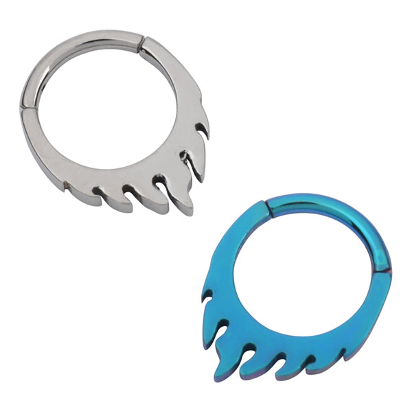 Bonfire Titanium Hinged Ring Hinged Rings 16g - 5/16" diameter (8mm) High Polish (silver)