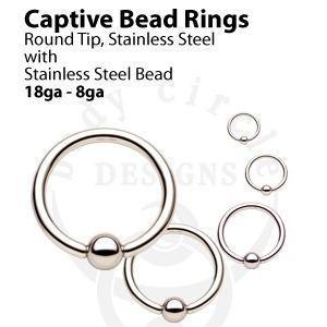 8g Captive Bead Ring by Body Circle Designs Captive Bead Rings 8g - 7/16" diameter Stainless Steel