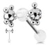 CZ Roller Tongue Barbell Tongue 14g - 5/8" long (16mm) Clear