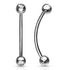 16g Stainless CZ Snake Eyes Barbell Curved Barbells 16g - 15/32" long (12mm)- 3mm balls Clear
