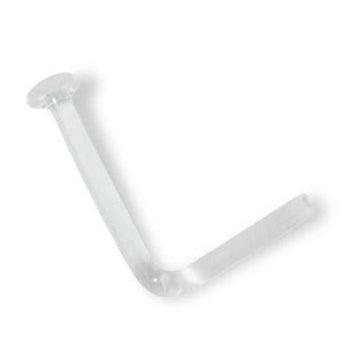 thumbnail image 2 of ARRK 2Pcs Clear Acrylic L Bend Nose Stud Retainer - 2mm Flat Round Top, 20g, Flexible 2 of 5