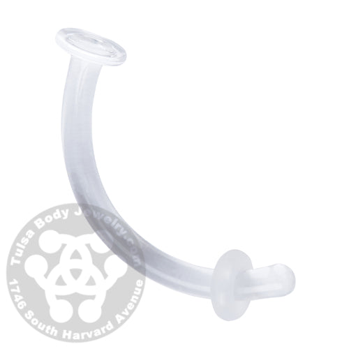Curved Glass Retainer by Glasswear Studios Retainers 16g (1.3mm) - 1/4" long Clear
