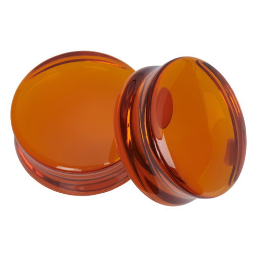Amber Glass Convex Plugs Plugs 8 gauge (3mm) Amber