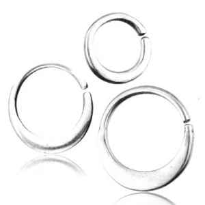 Flattened Sterling Silver Continuous Ring Continuous Rings 16g - 1/4