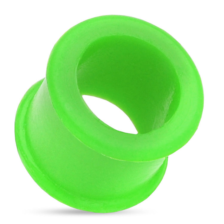 Double Flare Silicone Tunnels Plugs 6 gauge (4mm) Green