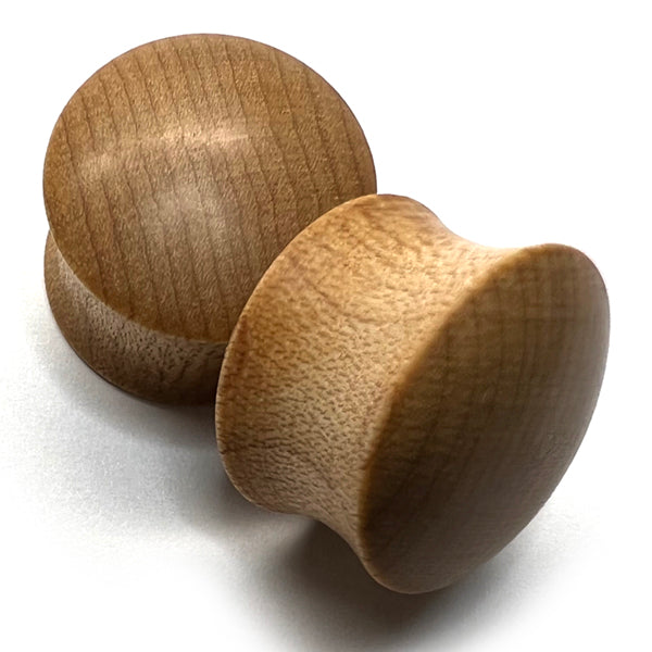 Maple Wood Convex Front Plugs Plugs 8 gauge (3mm) - 8mm wearable Maple