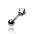 Mini Star Stainless Tongue Barbell Tongue 14g - 5/8" long (16mm) Stainless Steel