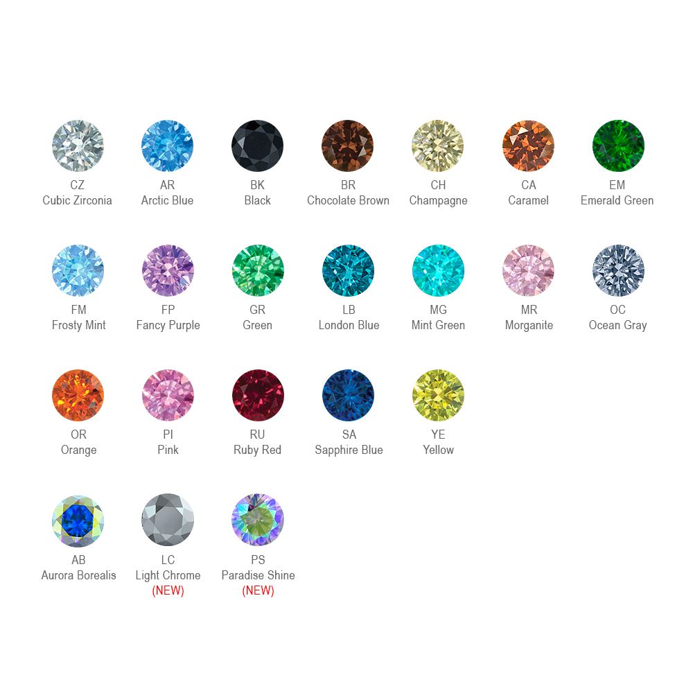 Pride Flower CZ Threadless End by NeoMetal Replacement Parts  