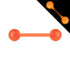 Glow-in-the-Dark Bioflex Barbell Straight Barbells 14g - 5/8" long (16mm) Orange