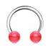 16g Acrylic Circular Barbell Circular Barbells 16g - 5/16" diameter (8mm) - 3mm balls Pink