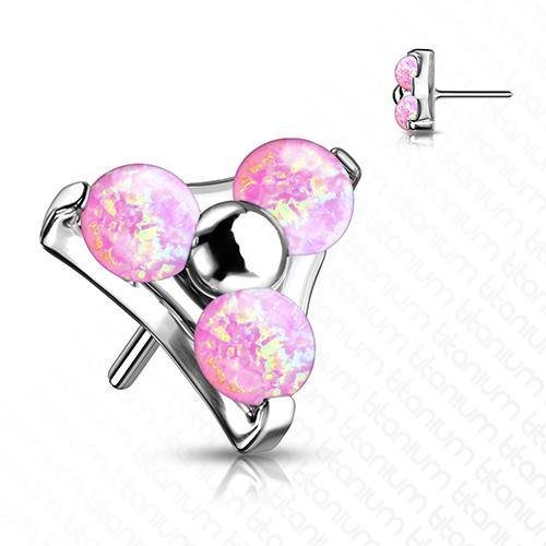 Opal Trinity Titanium Threadless End Replacement Parts Pink Opal 